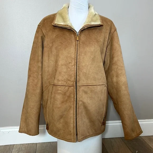 Haupt Outerwear made in Germany camel and shearling zip up inner outer pocket - Picture 3 of 15